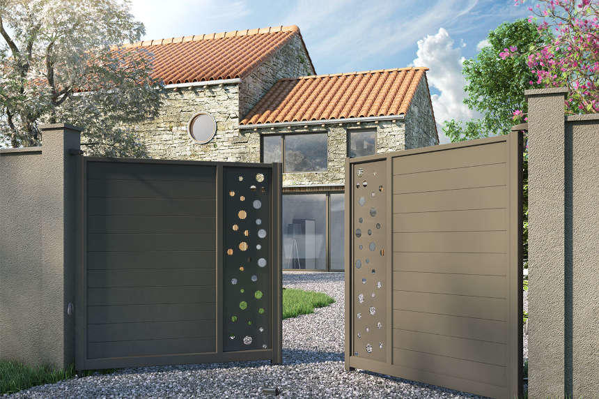 Portail battant moderne